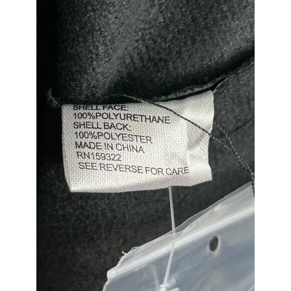 Evereve Small Womens Black Vegan Faux Leather Button Up Midi Dress Trench - Picture 16 of 16